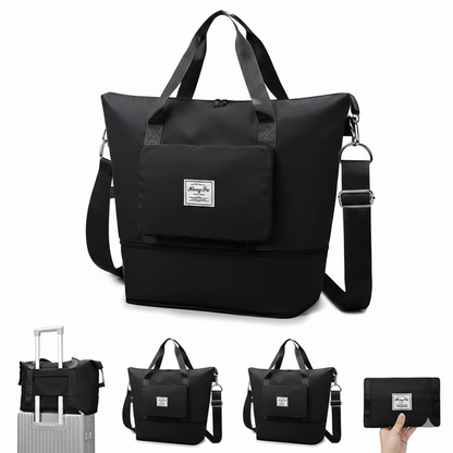 Mala Essencial Expansível • Preto Meia‑Noite