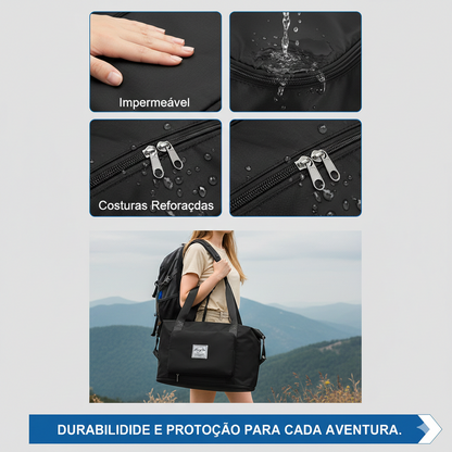 Mala Essencial Expansível • Preto Meia‑Noite