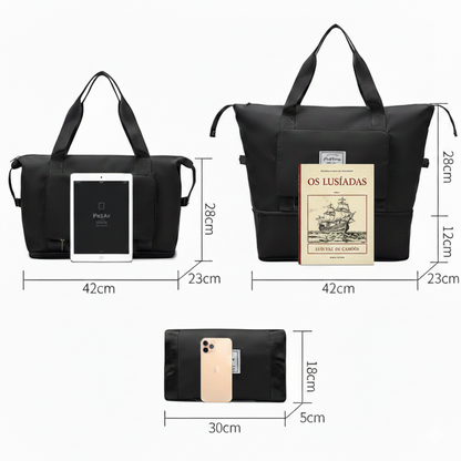 Mala Essencial Expansível • Preto Meia‑Noite